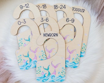 Under The Sea Clothing Dividers, Mermaid Tail Baby Clothing Divider, Wood Wardrobe Divider, Nursery Closet Divider, Mermaid Nursery O34