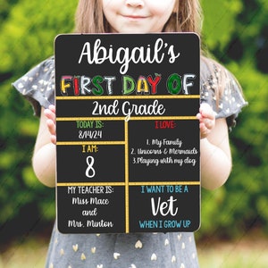 Reusable First and Last Day of School Sign, Elementary Age School Sign Set, Reusable First Day of School Sign, School Letter Primary
