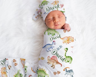 dinosaur swaddle set