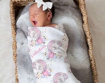 Pram Moses Basket Crib Gift Personalised Rainbow Unicorn Baby Blanket Cot Pram Moses Basket Crib Gift Personalised Rainbow Unicorn Baby Blanket Cot