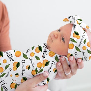 Oranges Baby Blanket, Personalized Baby Blanket, Clementine Baby Blanket, Baby Shower Gift, Orange Baby Blanket, Summer Fruit blanket F50