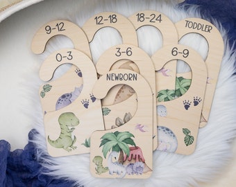 Dinosaur Clothing Dividers, Dinosaur Baby Clothing Divider, Wood Wardrobe Divider, Nursery Closet Divider, Dinosaur Nursery Theme B23