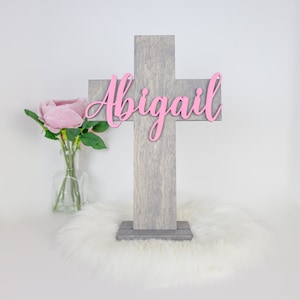 Christening Gift, Wooden Name Cross, Personalized Cross, First Communion Gift, Baptism Cross, Personalized Baptism Cross, Easter Basket Gift