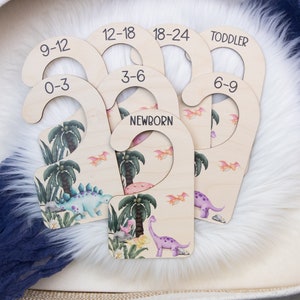 Girl Dinosaur Clothing Dividers, Dinosaur Baby Clothing Divider, Wood Wardrobe Divider, Nursery Closet Divider, Dinosaur Nursery Theme G43