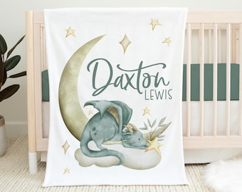 Dragon Blanket, Personalized Dragon Baby Blanket, Newborn Coming Home Blanket, New Baby Gift, Dragon Nursery Theme, Dragon Baby Shower B49