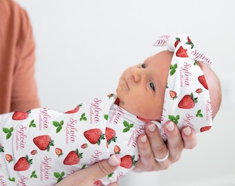Strawberry Baby Blanket, Personalized Baby Blanket, Strawberry Baby Blanket, Baby Shower Gift, Strawberry Baby Blanket, Fruit blanket