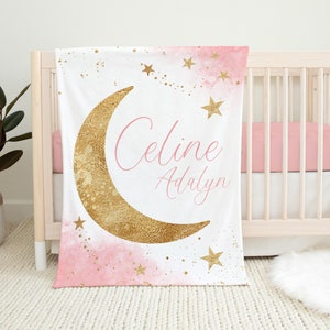 Pink and gold baby blanket outlet