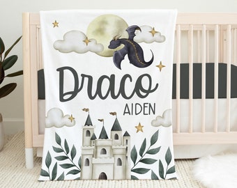 Dragon Blanket, Personalized Dragon Baby Blanket, Newborn Coming Home Blanket, New Baby Gift, Dragon Nursery Theme, Dragon Baby Shower B54