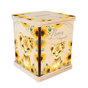 Lioness Piggy Bank, Lion Nursery, Baby Boy Gift, Personalized Piggy Bank, Toddler Room Gift, Jungle Safari Coin Bank, Baby Shower Gift, S71