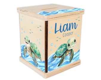 Turtle Piggy Bank, Turtle Nursery, Baby Boy Gift, Personalized Piggy Bank, Turtle Custom Coin Bank, Baby Shower Gift, O33