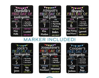 First Day of School Sign, Liquid Chalk Dry Erase School Board, Reusable First and Last Day of School Sign, First and Last Day School Sets