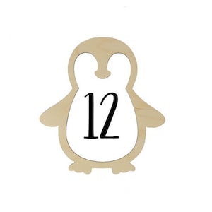 Penguin Milestone Marker, Baby Milestone Blanket Marker, Baltic Birch Wood Milestone Marker, Baby Shower Gift, Photo Prop, Month Marker