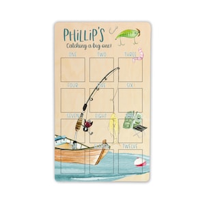 Fishing One Year Of, First Birthday Sign, Birthday Photo Board, Wood Photo Sign, 1st Birthday Sign, 12 Months Of, Catching A Big One, O24
