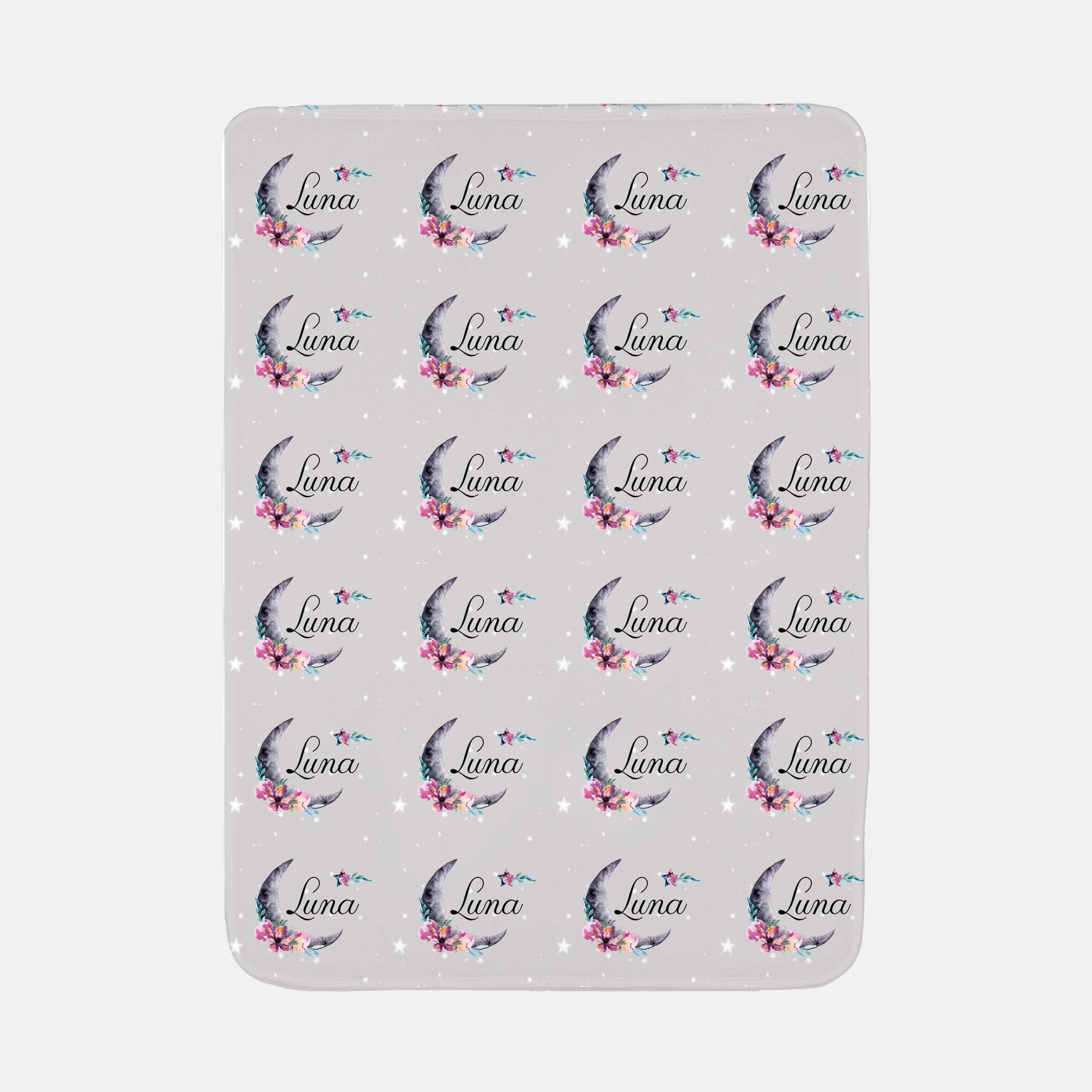 Luna Blanket Personalized Moon and Stars Baby Blanket Etsy