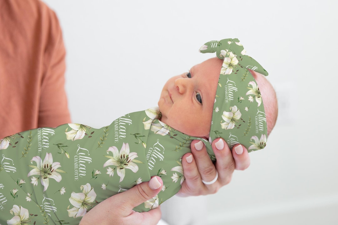 Bamboo Wool Swaddle Blanket (Lily Pad) main image 0