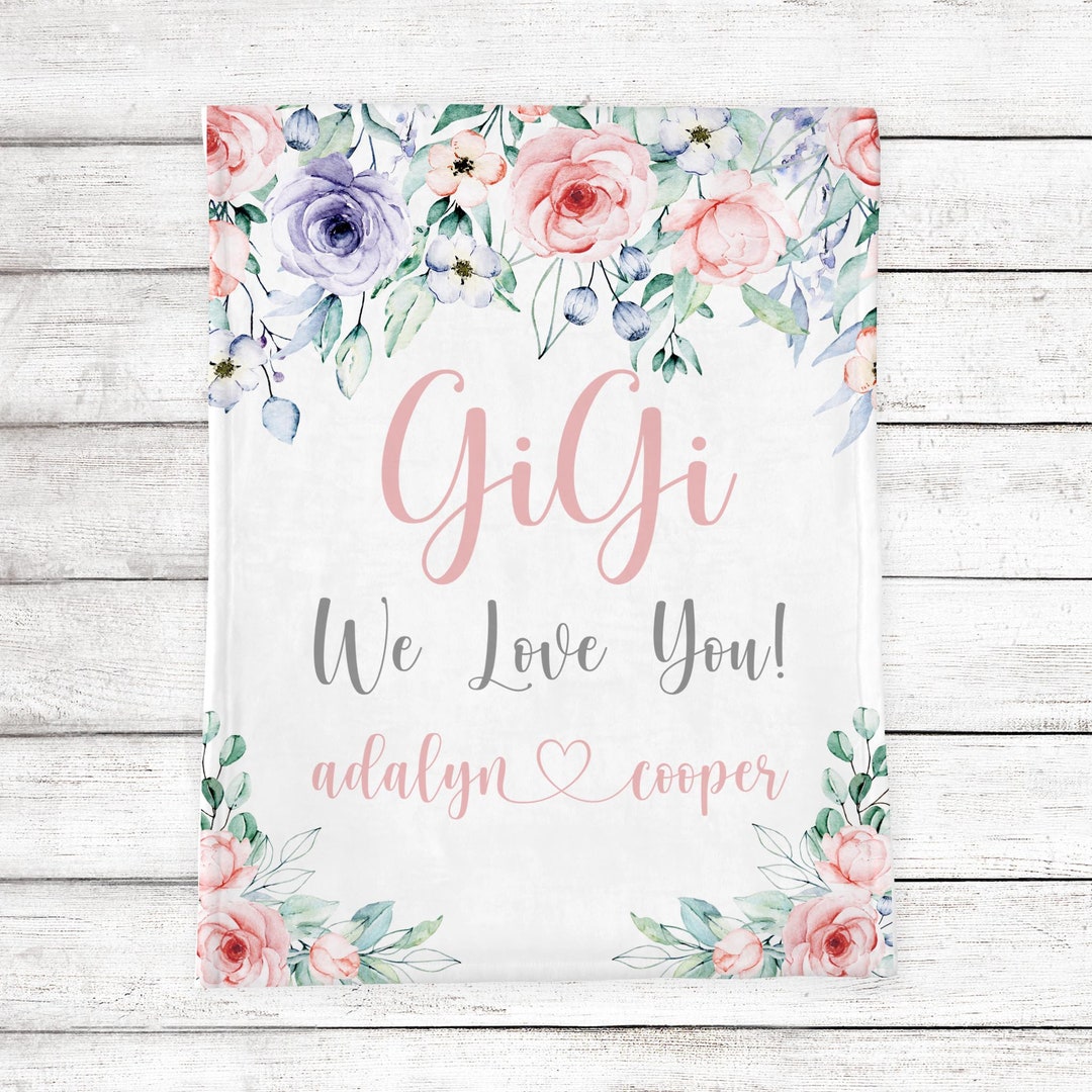 Mother's Day Blanket, Gigi Gift, Blanket for Gigi From Grandchildren, Personalized Gigi Blanket