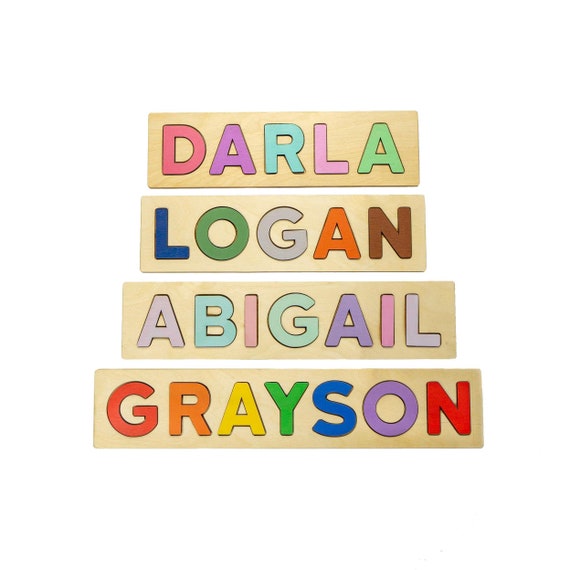 Wooden Name Puzzle, Easter Gift, Name Puzzle, Montessori Puzzle, First Birthday Gift, Personalized Toddler Puzzle, Stocking Stuffer
