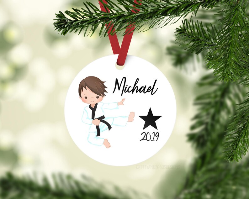 Stocking Stuffer Karate Ornament Karate Ornament Holiday Ornament Personalized Karate Player Holiday Ornament Boy Karate Player