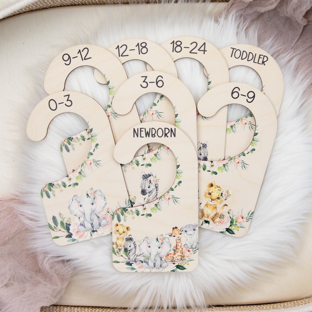 Girl Safari Clothing Dividers, Safari Animal Baby Clothing Divider