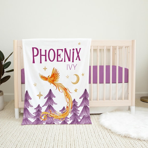 Phoenix Blanket, Personalized Phoenix Baby Blanket, Phoenix Fantasy Nursery,  New Baby Gift, Phoenix Nursery Theme, Phoenix Baby Shower B30