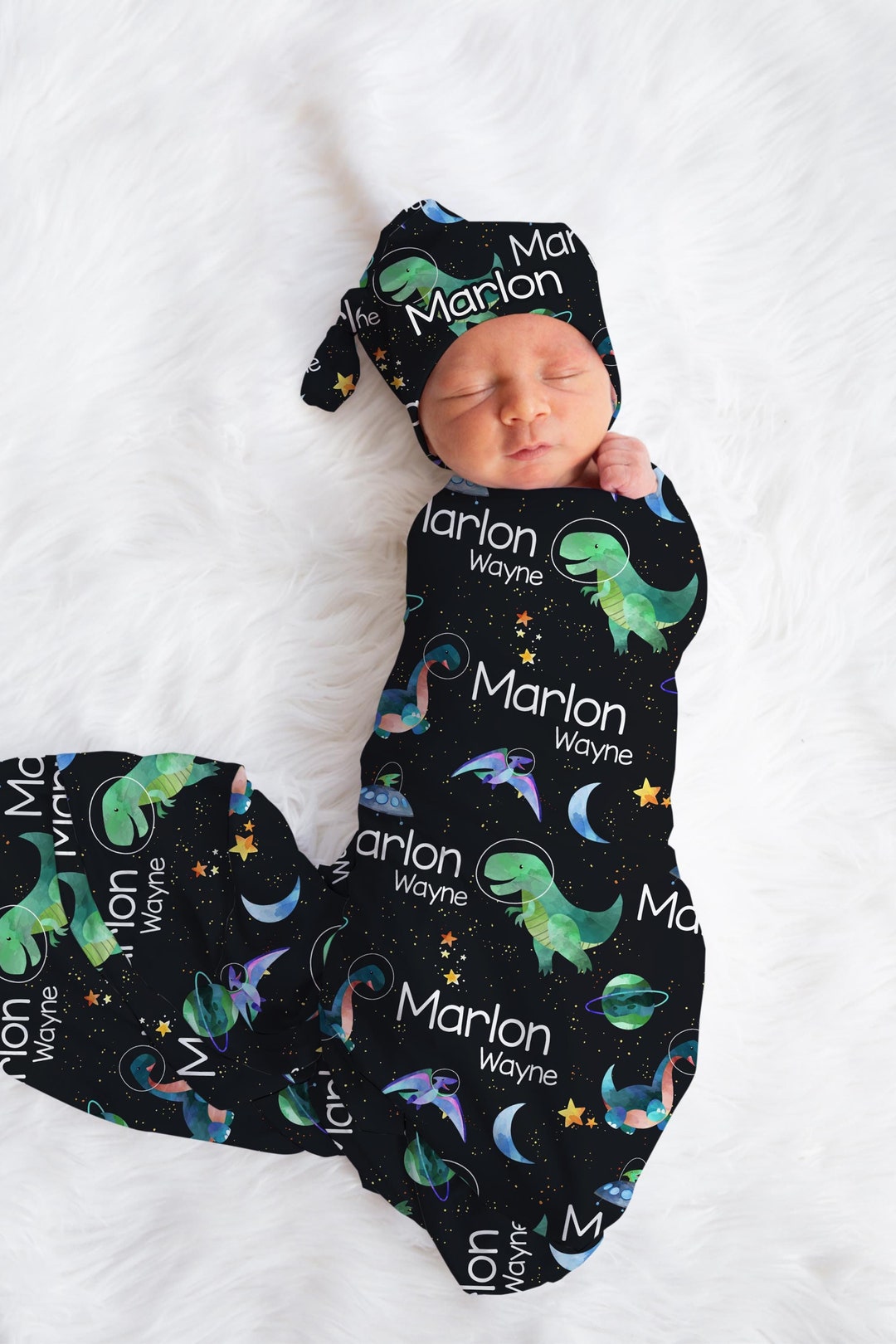 Newborn AC Blanket Set- Dinosaur
