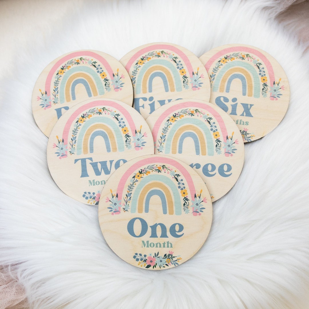 Rainbow Baby & Sage Reversible Milestone Card