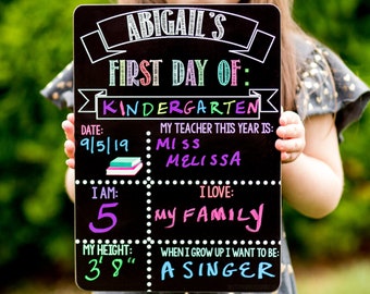 Reusable First and Last Day of School Sign, Liquid Chalk Dry Erase School Board, First Day of School Sign, Last Day of School Sign, Pastel