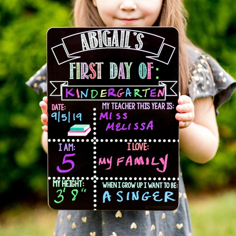 Reusable First and Last Day of School Sign, Liquid Chalk Dry Erase School Board, First Day of School Sign, Last Day of School Sign, Pastel 