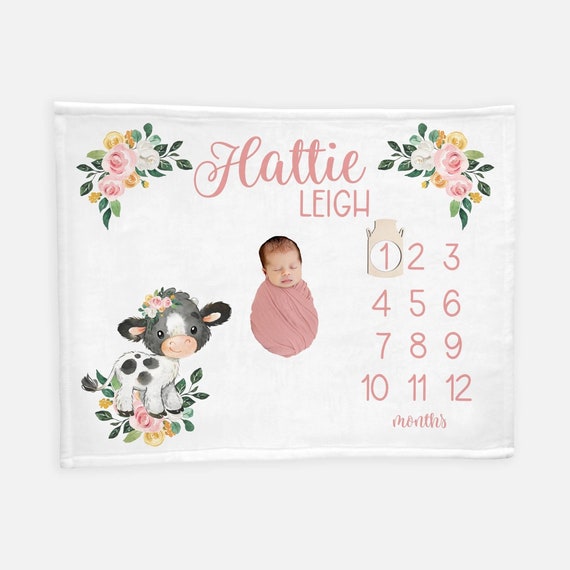 Cow milestone blanket sale