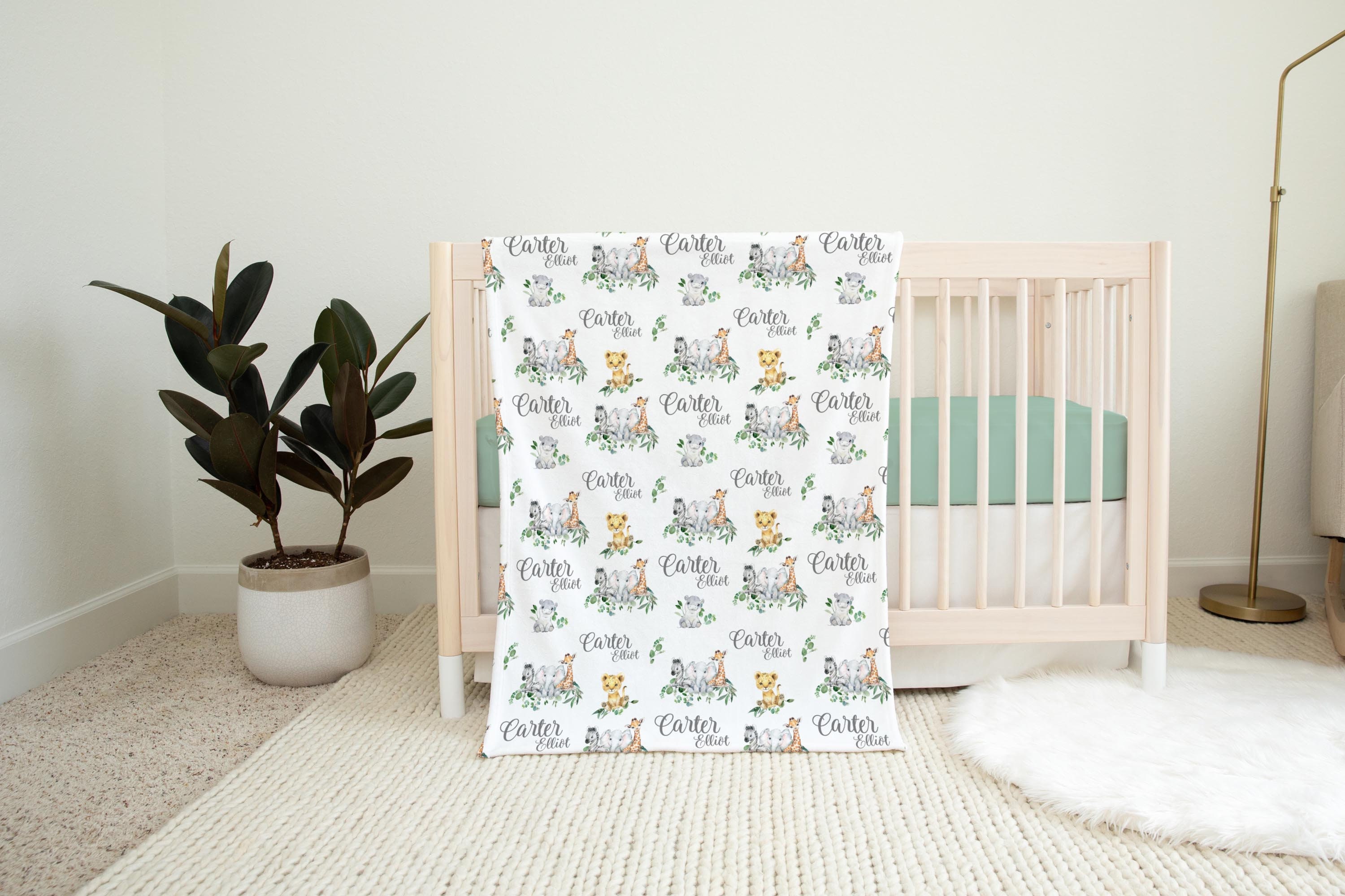 Safari Swaddle Set Safari Swaddle Blanket Personalized Baby Etsy