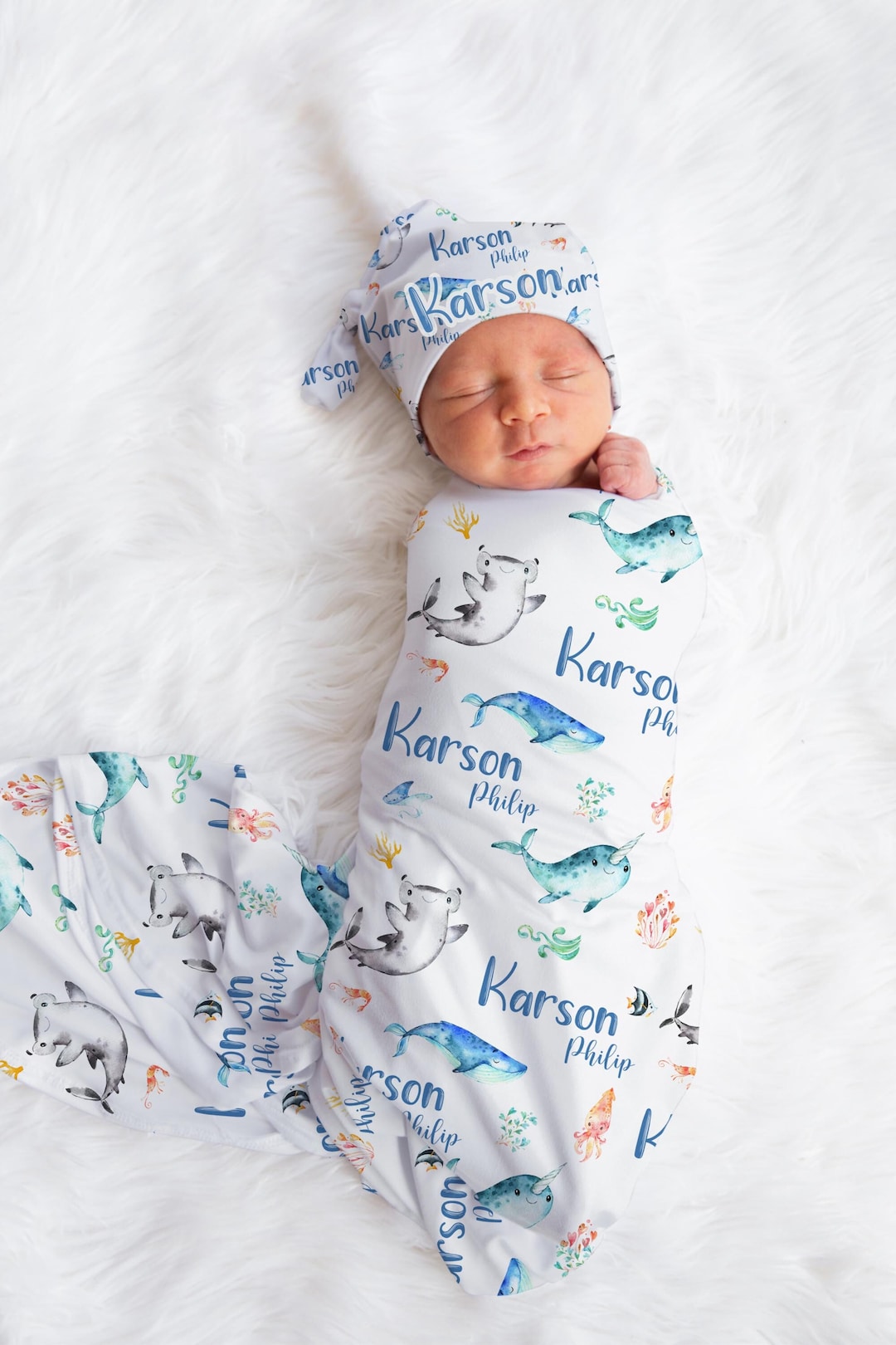 Bestaroo Seashell Scouts Swaddle Blanket 45x45 For Newborns And More main image 1