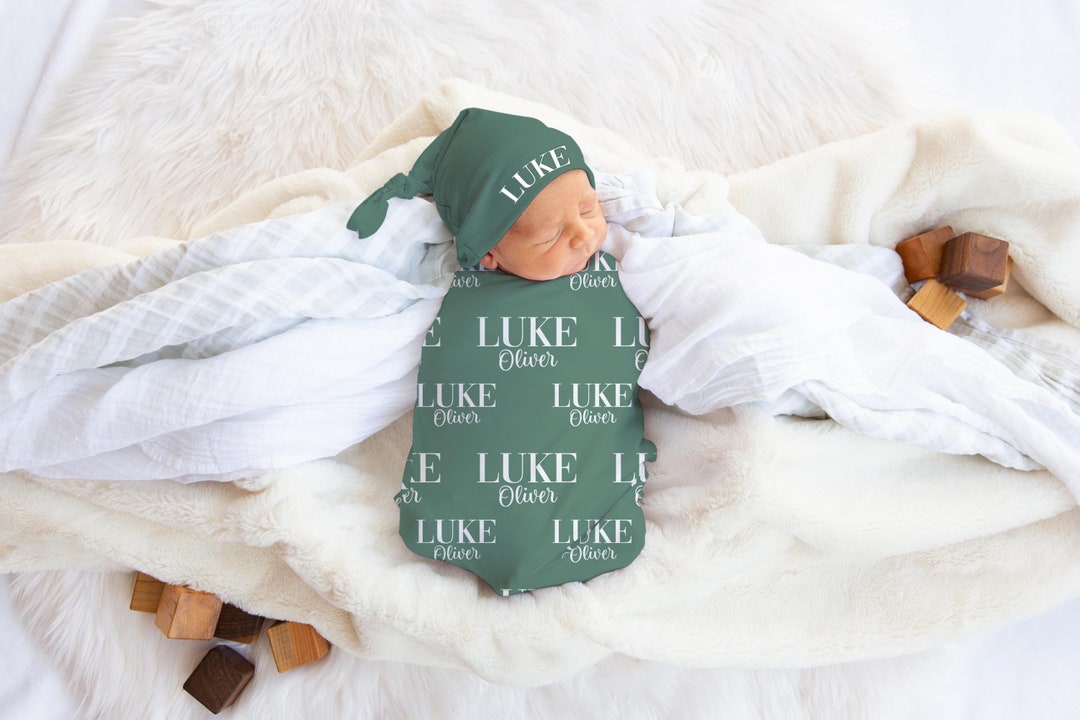 Baby Name Swaddle Set, Personalized Baby Name Blanket, Custom Coming