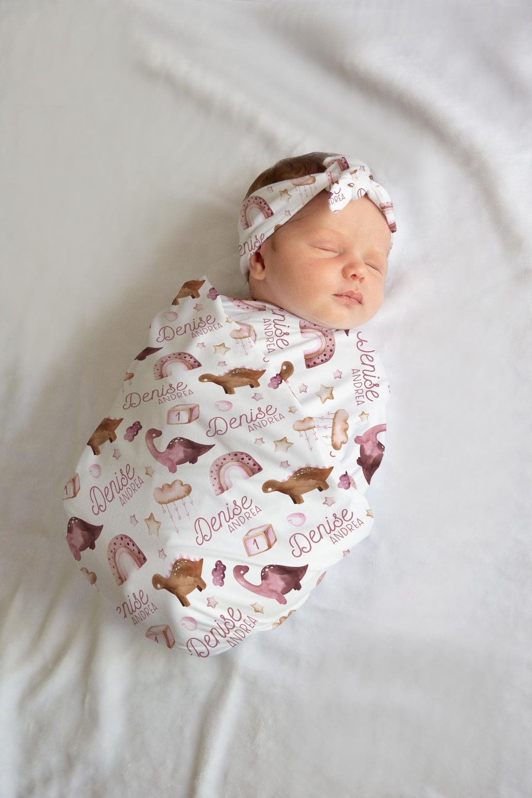 Girl Dinosaur Swaddle Blanket Dinosaur Personalized Baby - Etsy
