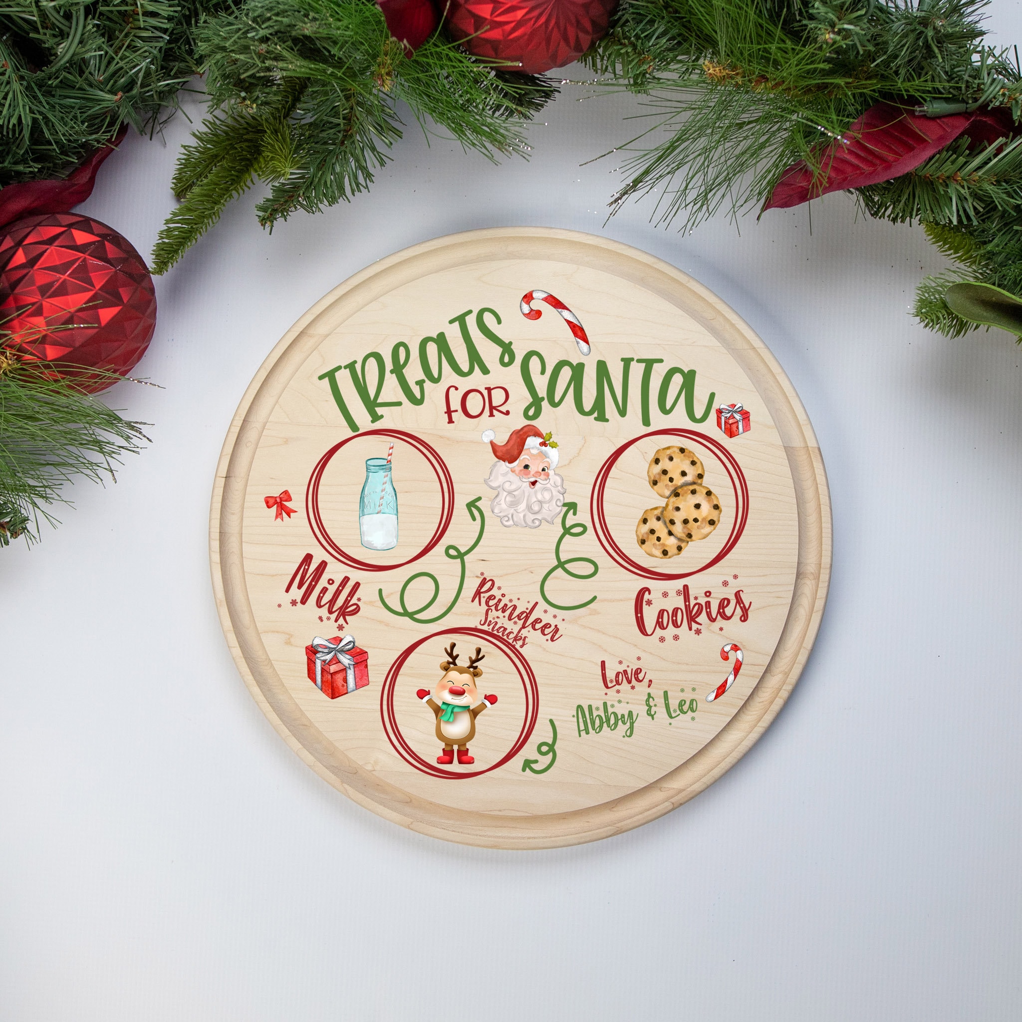 Wooden Santa Milk and Cookie Tray Personalized Santa Cookie Etsy