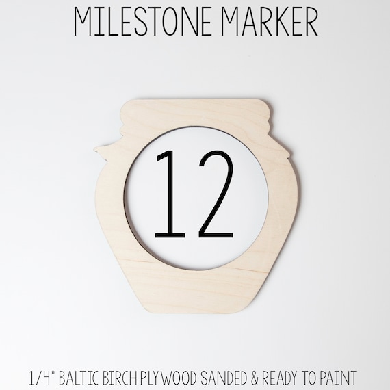 Honey Pot Milestone Marker, Baby Milestone Blanket Marker, Baltic Birch Wood Milestone Marker, Blanket Monthly Marker, Bee Honey Photo Prop