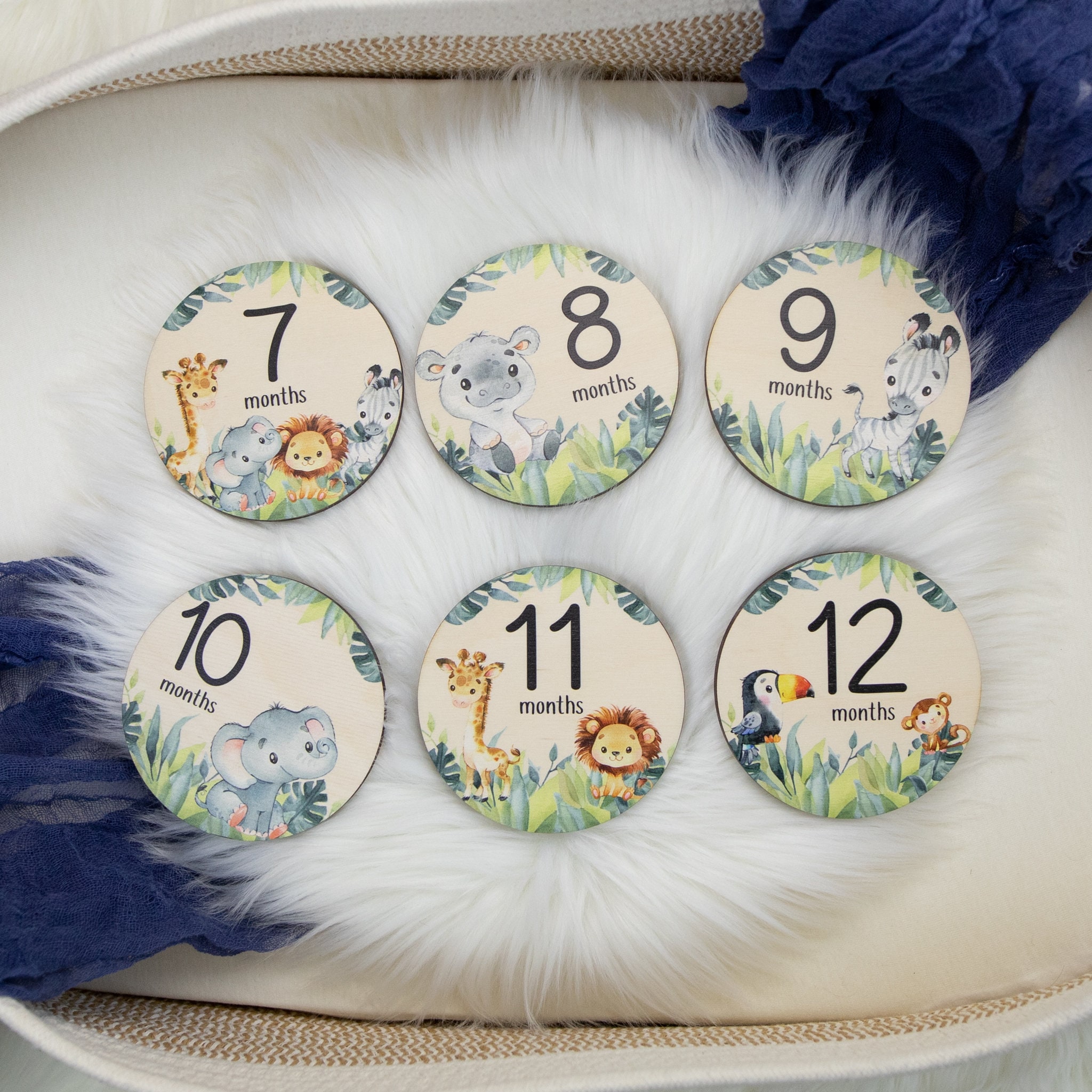 Safari & Navy Reversible Milestone Cards