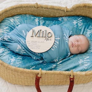 Baby Name Swaddle, Swaddle Bundle Options, 3D Birth Stat and Name Sign, 3D Birth Announcement Sign, Baby Swaddle Set, Newborn Name Swaddle