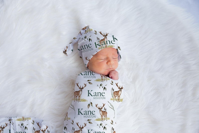 Buck Swaddle Set Deer Antlers Swaddle Baby Blanket Etsy