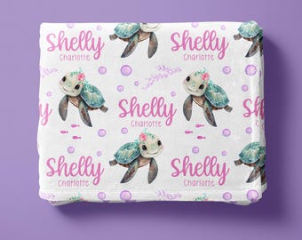 Girl Turtle Blanket, Turtle Baby Blanket, Turtle Swaddle, Turtle Nursery, Turtle Toddler Blanket, Turtle Adult Throw, Turtle Blanket O33