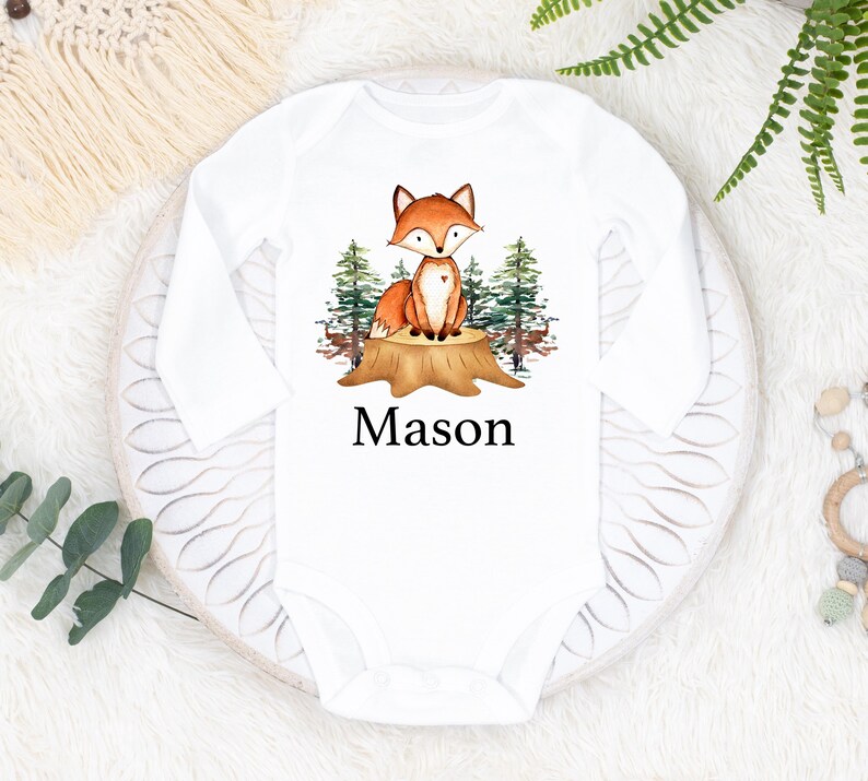 Fox Baby Bodysuit Fox Bodysuit Baby Shower Gift Pregnancy Etsy