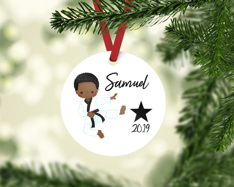 Stocking Stuffer Karate Ornament Karate Ornament Holiday Ornament Personalized Karate Player Holiday Ornament Boy Karate Player