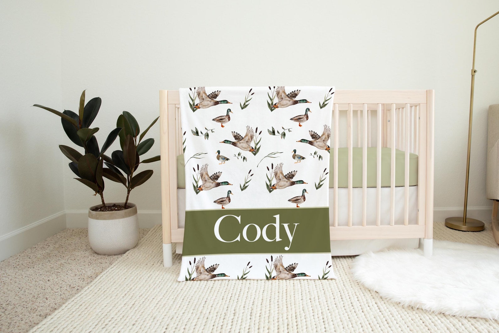 Mallard Duck Blanket, Personalized Duck Baby Blanket, Waterfowl Baby ...