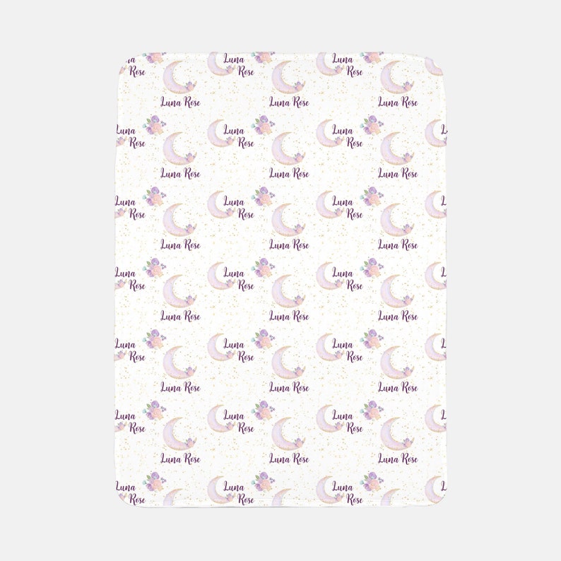 Luna Blanket Personalized Moon and Stars Baby Blanket Etsy