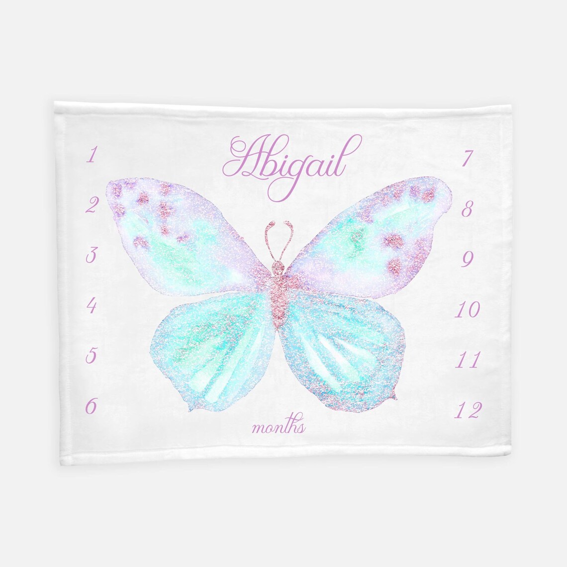 Butterfly Baby Milestone Blanket Personalized Baby Blankie Etsy