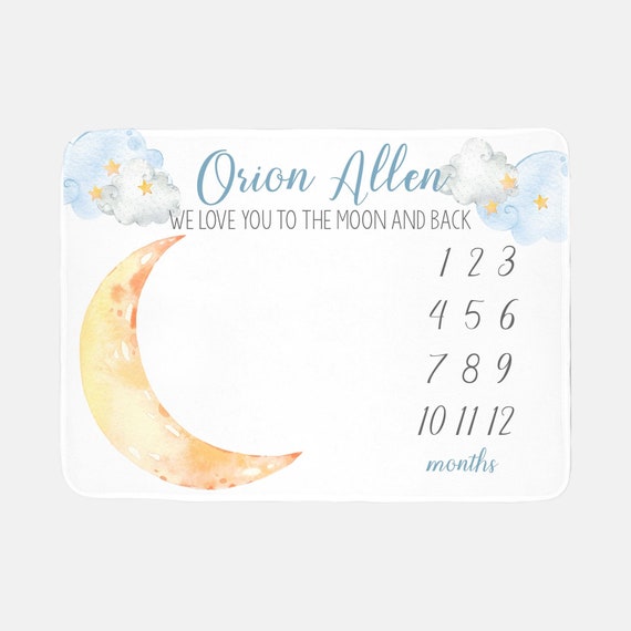 Love you to the moon and back baby milestone blanket hotsell