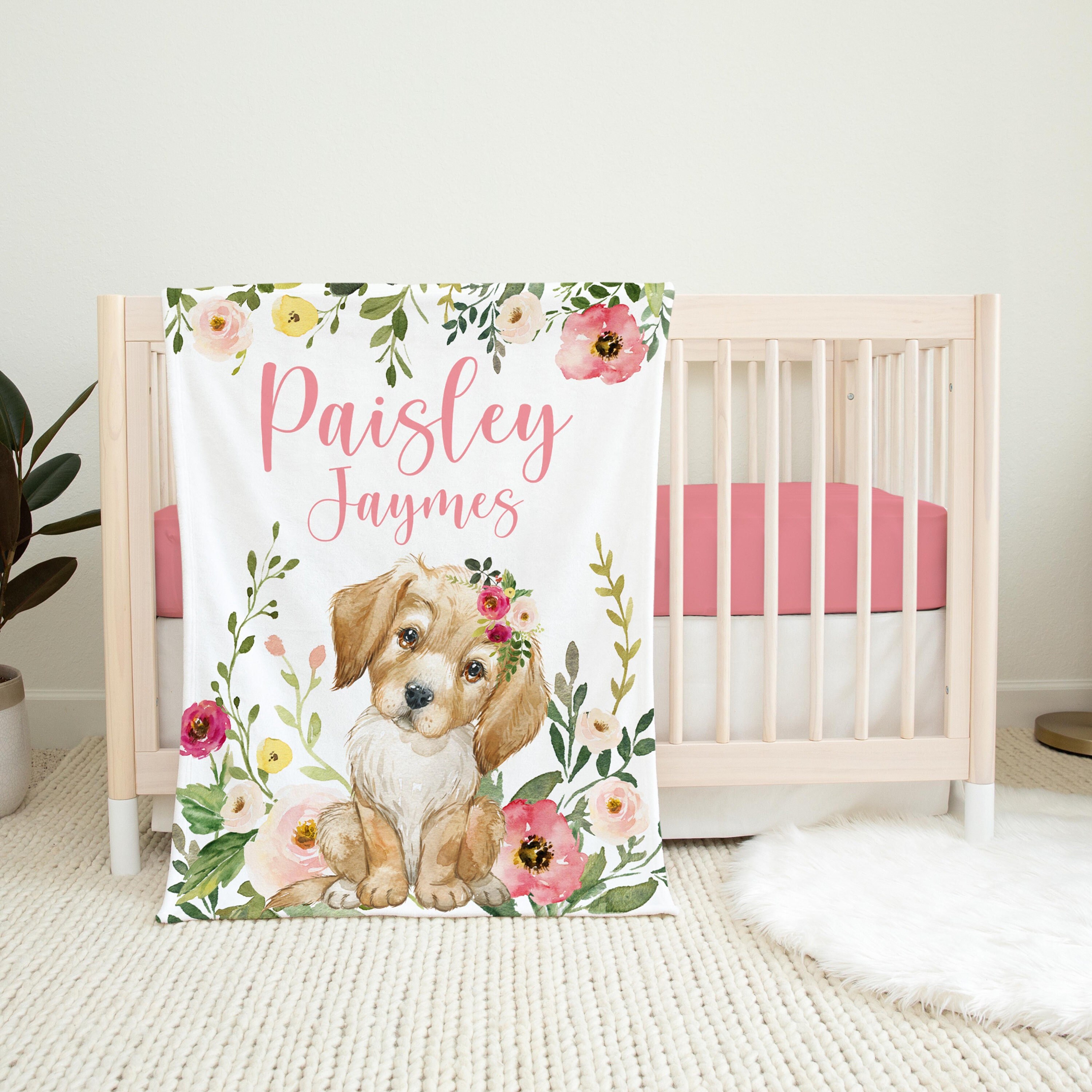 Girl Puppy Blanket Etsy