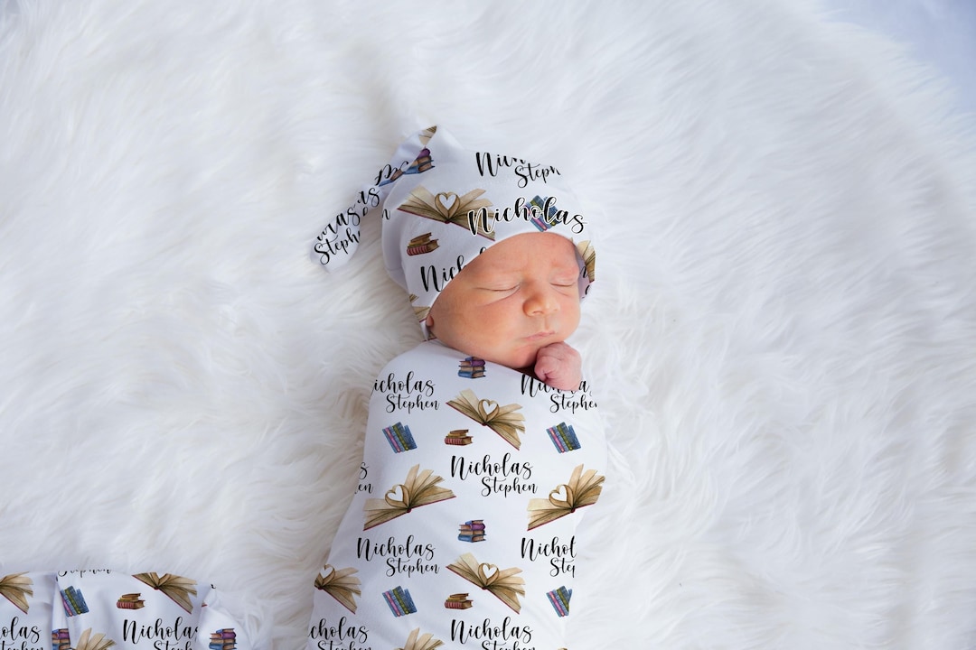Story Book Swaddle Set, Storybook Baby Blanket, Personalized Story Book