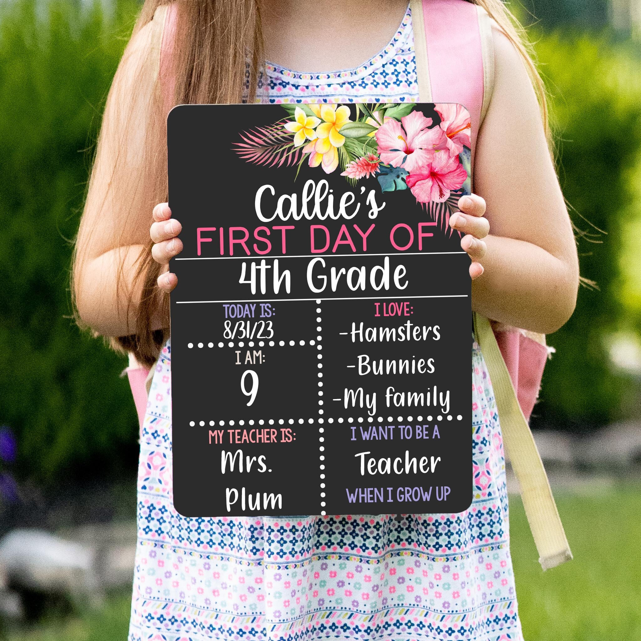 First and Last Day of School Sign, Liquid Chalk School Board, ReUsable First Day of School Sign, Last Day of School Sign, Tropical Sign