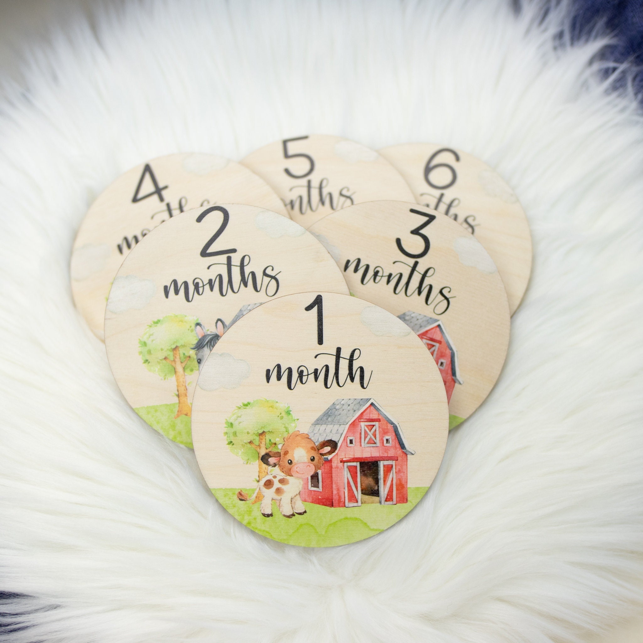 Farm Milestone Cards, Farm Animals Milestone Cards, Wood Milestone Card, Baby Milestones, Photo Prop, Farm Animal Nursery Theme C1