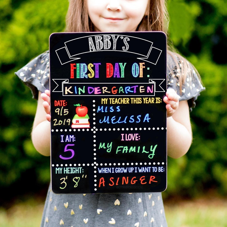 Reusable First and Last Day of School Sign, Liquid Chalk Dry Erase School Board, First Day of School Sign, Back To School Sign 